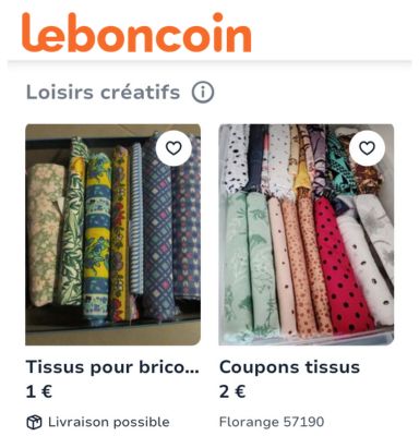 le bon coin, tissu pas cher pour coudre une peluche