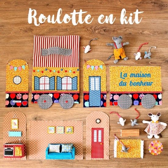 tous les éléments de la roulotte en tissu avant de coudre
